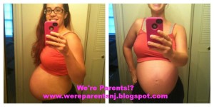 side and front view at 36 weeks pregnant