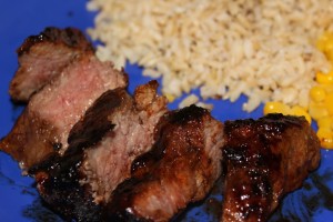 Filet mignon marinated in Country Bob's All Purpose Sauce