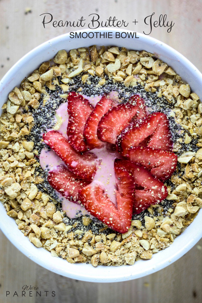Peanut Butter and Strawberry Jelly Smoothie Bowl