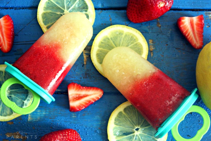strawberry lemonade popsicles